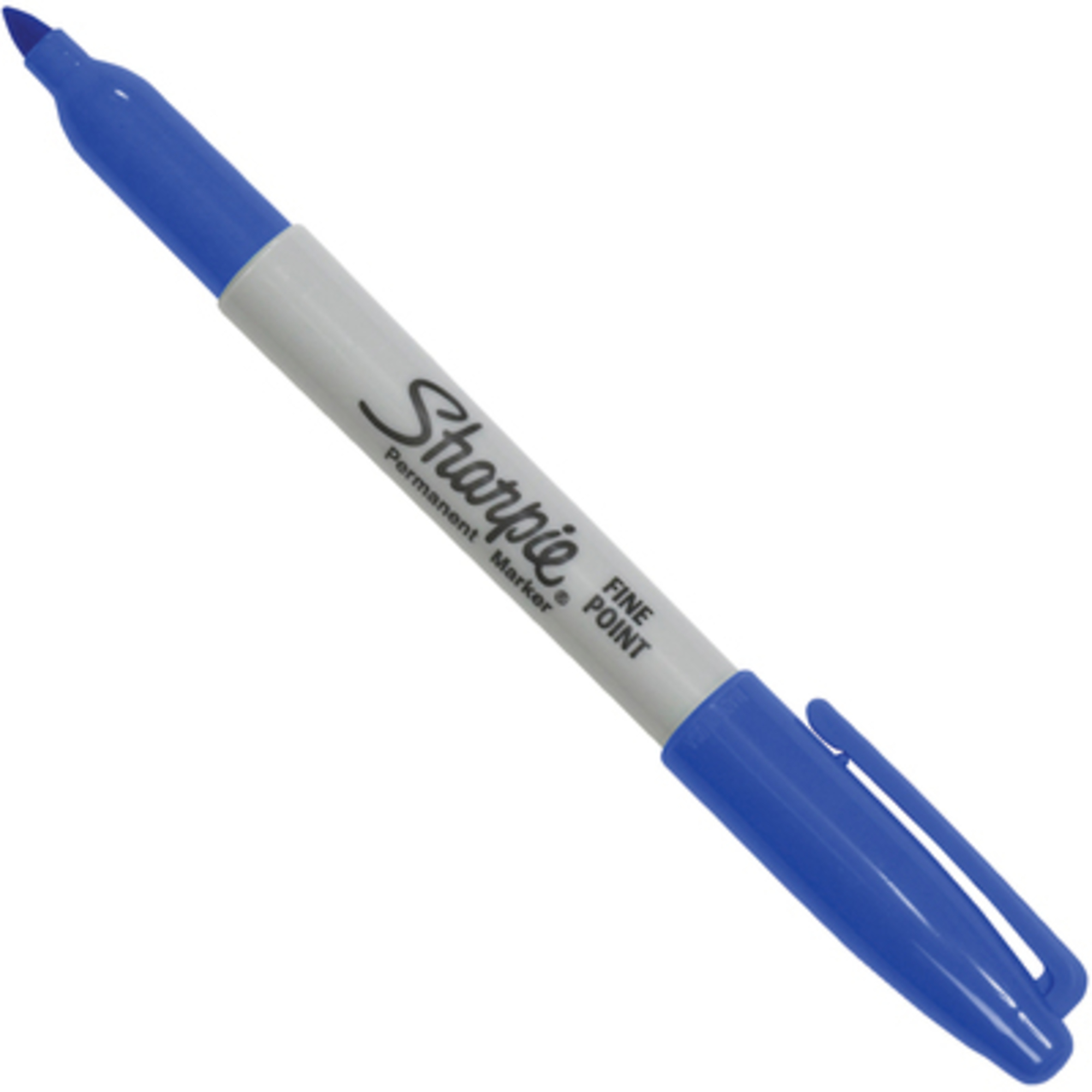 Stock Packaging Sharpie Fine Point Marker — Blue, Permanent, 12 Pcs, Model# MK301BE